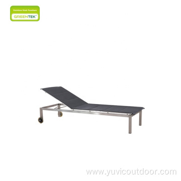 Modern Stainless Steel Frame Sun Loungers Hotel Furniture